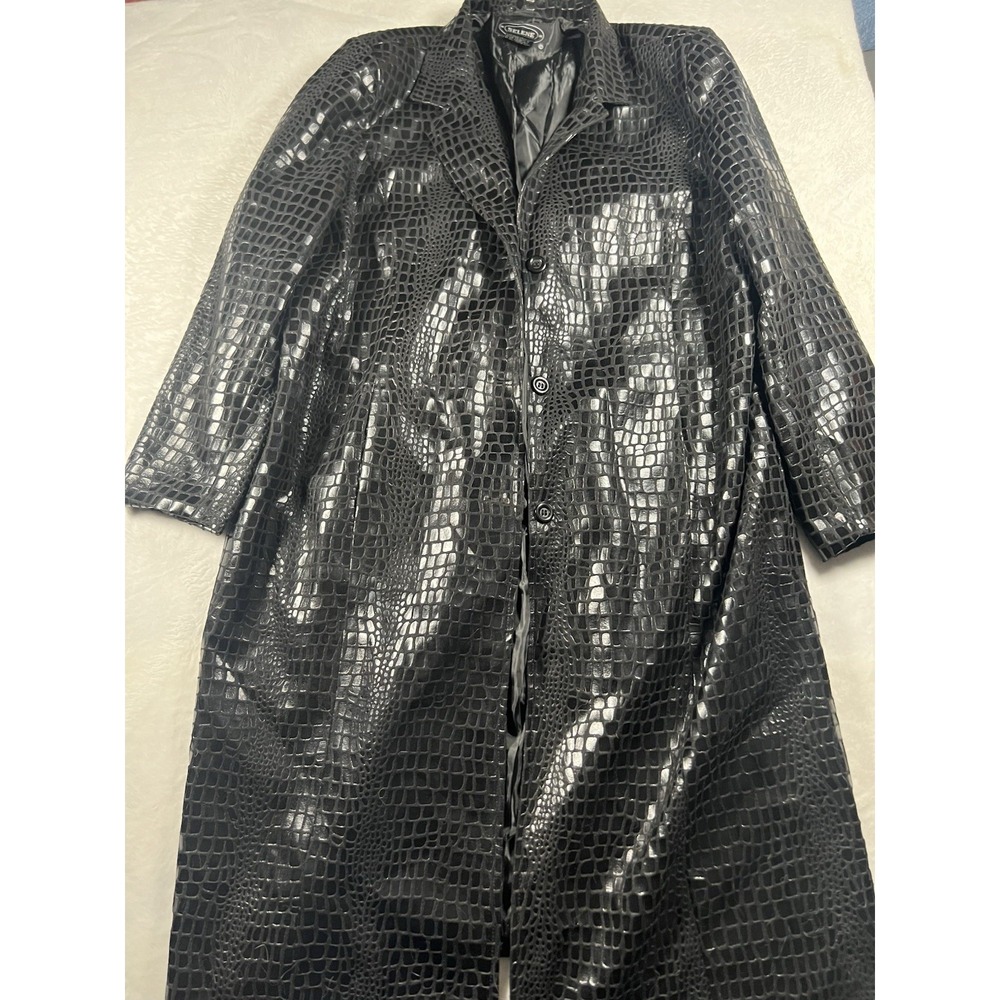 Selene Sport Womens Size 2X‎ Black Reptile Print Lightweight Long Coat Jacket